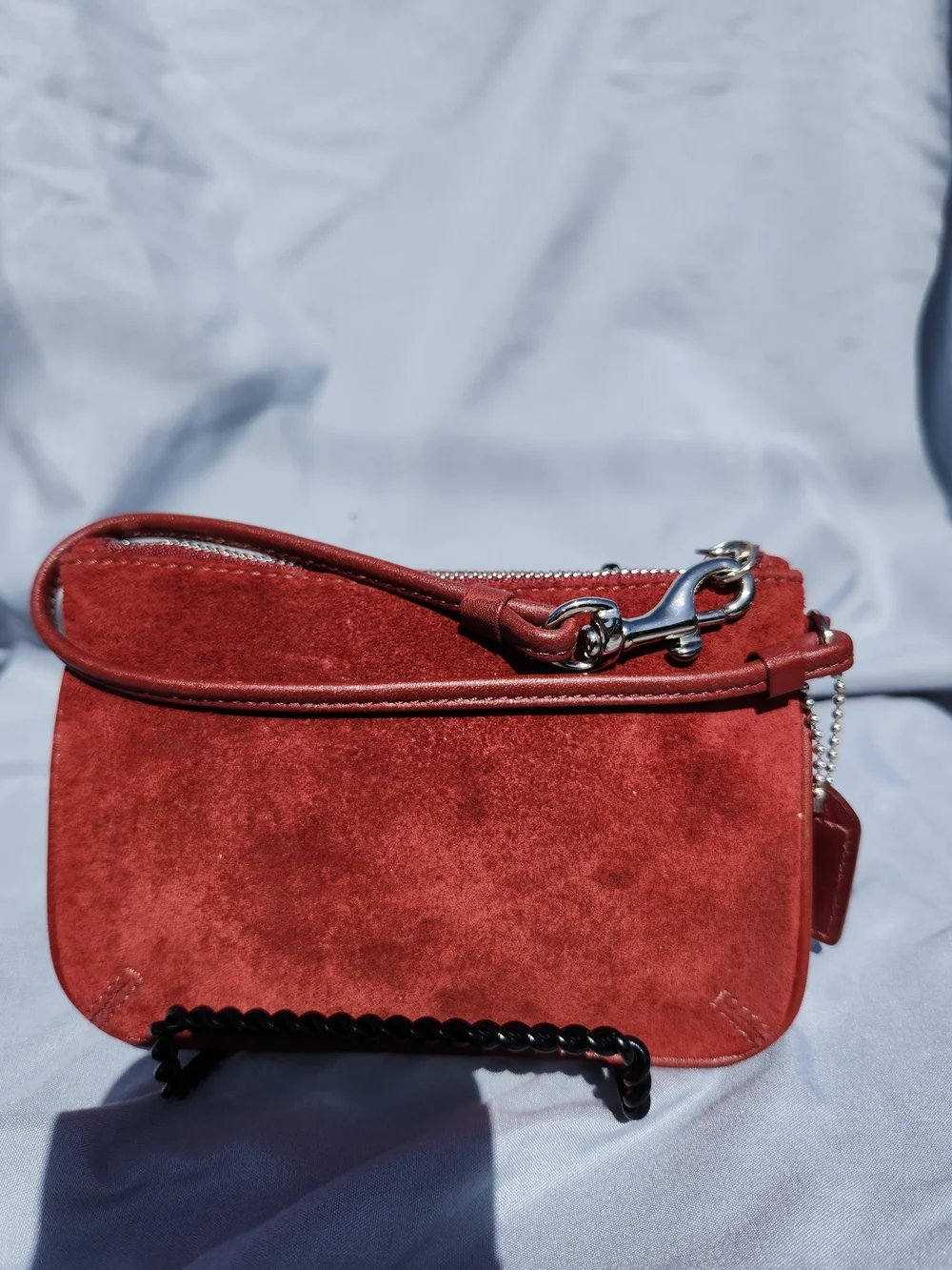 Coach Red Suede Wristlet Clutch